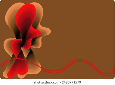 red and brown abstract faces, 3d wallpaper poster background, multi overlapping layers and gradients