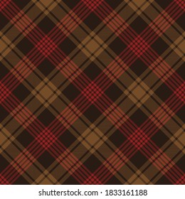 Funda de argyle rojo y marrón. Diseño clásico de patrones textiles para almohadas, camisas, vestidos, manteles, etc.