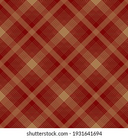 Red and brown argyle plaid. Tartan pattern for textile, paper and other prints.