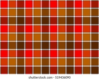 Red brown autumn check seamless background. Vector illustration. Flat design. EPS10.