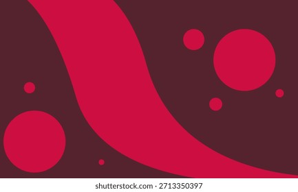 A red and brown background with curved shapes and circles. The image creates a modern and abstract design