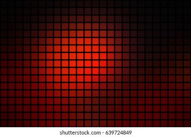 Red brown black vector abstract mosaic background with rounded corners square tiles over black