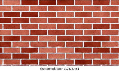 Red brown brick wall abstract background. Texture of bricks. Vector illustration. Template design for web banners