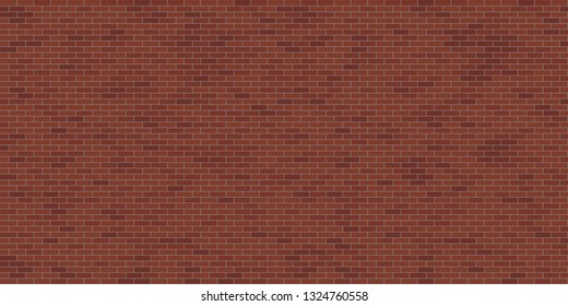 Red brown brick wall, Wallpaper background, Exterior wall material, Vector illustration.