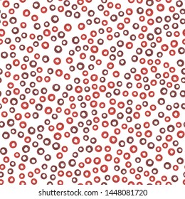 Red and brown a circle Beautiful Seamless pattern. Perfect for your design, textile, pattern fills, box, posters, cards, web page background etc. Pattern under the mask. Vector.