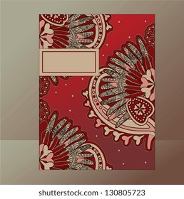 red brown floral pattern, book background