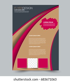 Red and brown flyer vector design template set. Business brochure. Annual report or magazine cover.