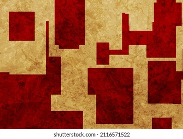 Rote und braune geometrische Formen abstrakter brüchiger Hintergrund. Vektordesign