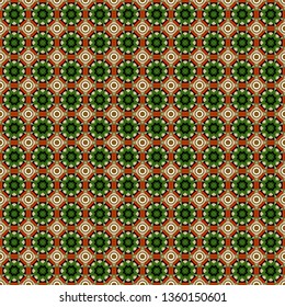 Red, brown and green abstract background painted geometry shine and layer element seamless pattern. Vector illustration.