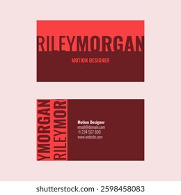 Red Brown Modern Business Card Template Motion Designer