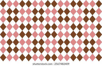 Red brown and pink pattern, two tone diamond checkerboard repeat pattern, replete image, design for fabric printing