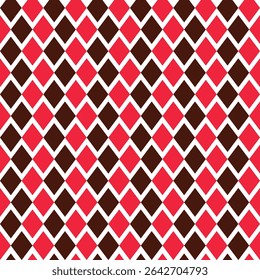 Red and Brown Rhombus Geometric Pattern