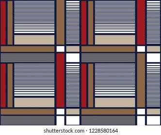 red and brown stripe pattern on navy background