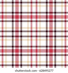 Red and brown tartan seamless vector pattern. Checkered plaid texture. Geometrical simple square background for fabric, textile, cloth, clothing, shirts, shorts, dress, blanket, wrapping design
