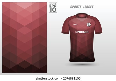 Red brown t-shirt sport design template for soccer jersey. Sport uniform in front view. Tshirt mock up for sport club. Vector Illustration.