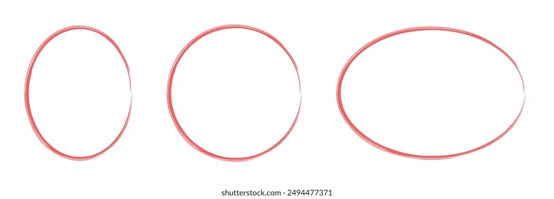 Red brush frames. Brush frame vector set. 3 set of red brush frame.