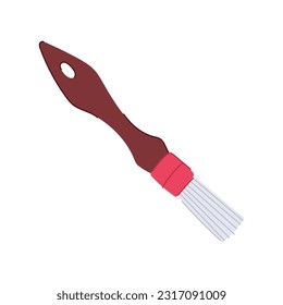 red brush paint tool cartoon. watercolor work, equipment silhouette red brush paint tool sign. isolated symbol vector illustration
