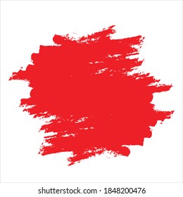 Red brush painted grunge stroke isolated on white, vector
