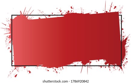 banner de sello de tinta pintado de pincel rojo sobre fondo blanco