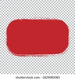 red brush painted ink stamp banner on white background