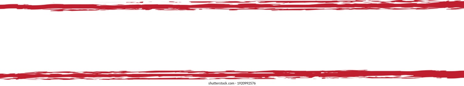 red brush painted ink stamp banner frame on transparent background
