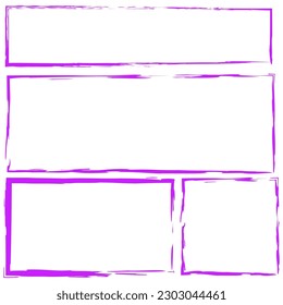 Rectángulos rojos de pincel. Textura del pincel acuarela. Patrón de escritura. Ilustración vectorial.
