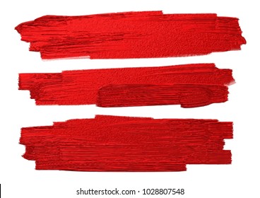 Red brush stoke texture on white background vector illustration