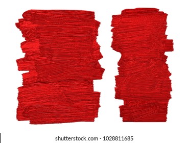 Red brush stoke texture on white background vector illustration