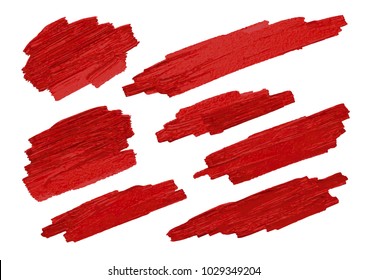 Red brush stoke texture on white background vector illustration