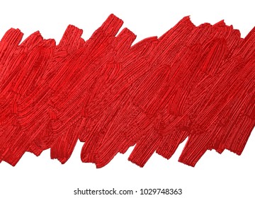 Red brush stoke texture on white background vector illustration