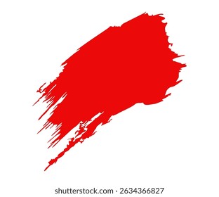 Traço de pincel vermelho. Traçado de pincel vermelho, design de vetor de textura grunge abstrato e ilustração.  
