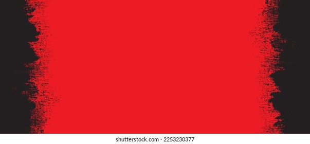 Red brush stroke background. Red ink splash on backdrop. Brush background for wallpaper, paint splatter template, dirt banner, watercolor design, dirty texture. Trendy brush background, vector