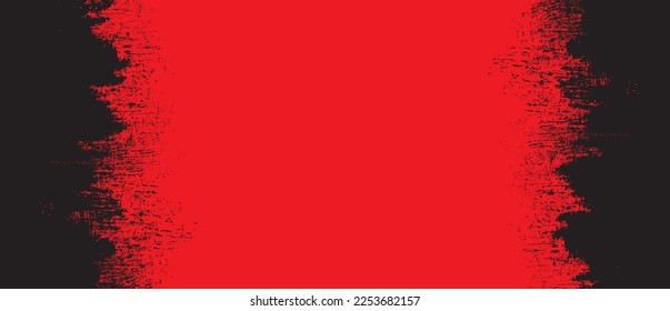 Red brush stroke background. Red ink splash on backdrop. Brush background for wallpaper, paint splatter template, dirt banner, watercolor design, dirty texture. Trendy brush background, vector