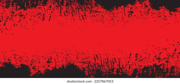 roter Pinselstrich, Hintergrund. Rote Tintenfisch spritzen auf der Hintergrund. Pinselhintergrund für Tapeten, Schmutzspritzer-Vorlage, Schmutzbanner, Aquarell-Design, schmutzige Textur. Trendpinselhintergrund, Vektorgrafik