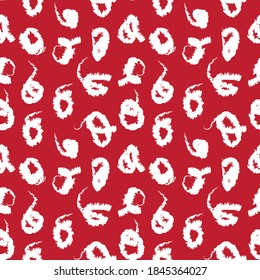 Red Brush stroke fur pattern design for fashion prints, homeware, graphics, backgrounds