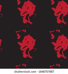 Red Brush stroke fur pattern design for fashion prints, homeware, graphics, backgrounds