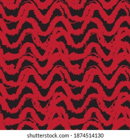Red Brush stroke fur pattern design for fashion prints, homeware, graphics, backgrounds