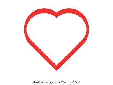 Red brush stroke heart on white background