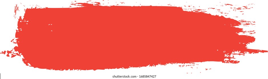 Red brush stroke isolated on white background. Trendy brush stroke for red ink paint, grunge backdrop, dirt banner, watercolor design and dirty texture. Brush stroke vector illustration