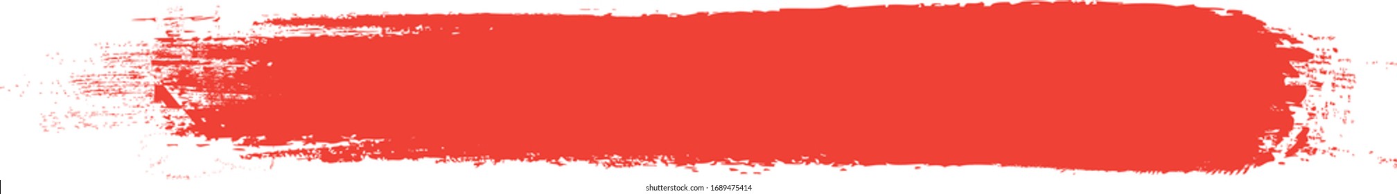 Trazo del pincel rojo aislado sobre fondo blanco. Trazo de pincel de moda para pintura de tinta roja, fondo grunge, banner de suciedad, diseño de acuarela y textura sucia. Ilustración vectorial de pincel