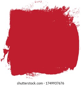 Red brush stroke isolated on white background. Trendy brush stroke for red ink paint, grunge backdrop, dirt banner, watercolor design and dirty texture. Brush stroke vector illustration