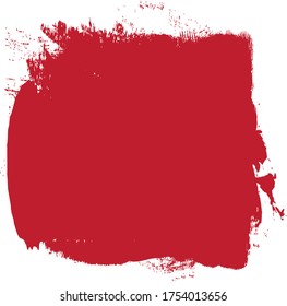 roter Pinselstrich einzeln auf weißem Hintergrund. Trendy Pinselstrich für rote Farbfarbe, Grunge Hintergrund, Schmutzbanner, Aquarell-Design und schmutzige Textur. Pinselstrich, Vektorgrafik