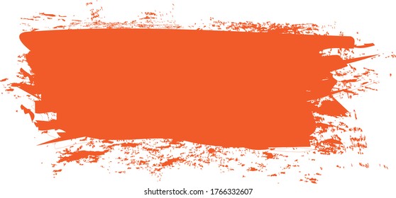 Red brush stroke isolated on white background. Trendy brush stroke for red ink paint, grunge backdrop, dirt banner, watercolor design and dirty texture. Brush stroke vector illustration