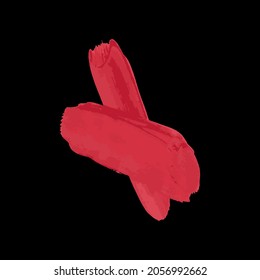 Icono de pincel rojo aislado en vector blanco 