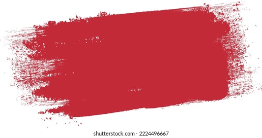 Red brush stroke isolated on background. Paint brush stroke vector for red ink paint, grunge design element, dirt banner, watercolor design, dirty texture. Trendy brush stroke, vector illustration