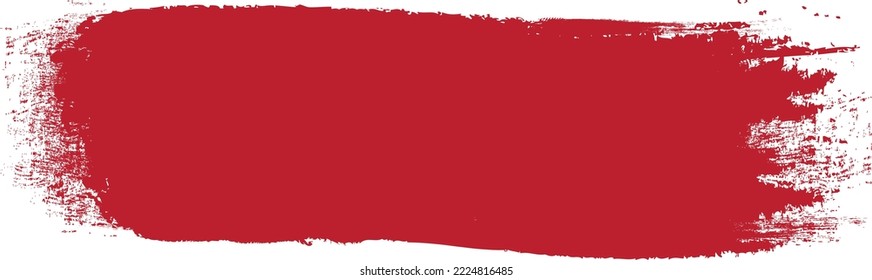 Red brush stroke isolated on background. Paint brush stroke vector for red ink paint, grunge design element, dirt banner, watercolor design, dirty texture. Trendy brush stroke, vector illustration