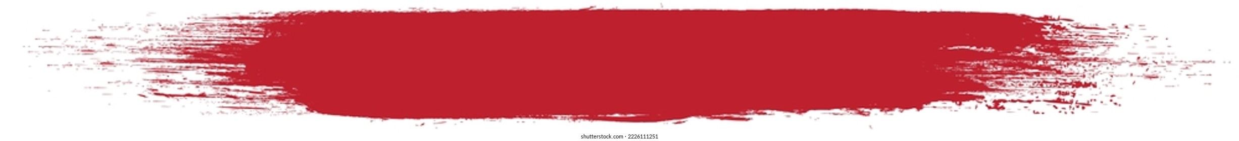 Red brush stroke isolated on background. Paint brush stroke vector for red ink paint, grunge design element, dirt banner, watercolor design, dirty texture. Trendy brush stroke, vector illustration
