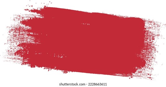 Red brush stroke isolated on background. Paint brush stroke vector for red ink paint, grunge design element, dirt banner, watercolor design, dirty texture. Trendy brush stroke, vector illustration