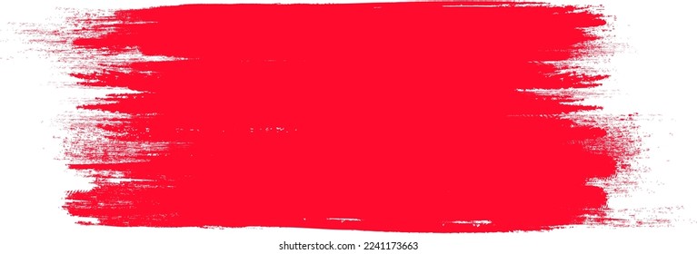 Red brush stroke isolated on background. Paint brush stroke vector for red ink paint, grunge design element, dirt banner, watercolor design, dirty texture. Trendy brush stroke, vector illustration