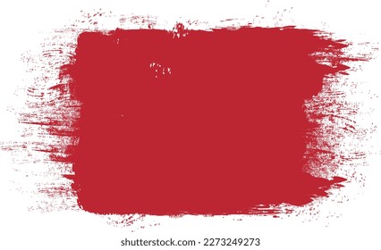 Red brush stroke isolated on background. Paint brush stroke vector for red ink paint, grunge design element, dirt banner, watercolor design, dirty texture. Trendy brush stroke, vector illustration